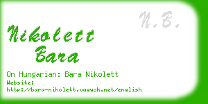 nikolett bara business card